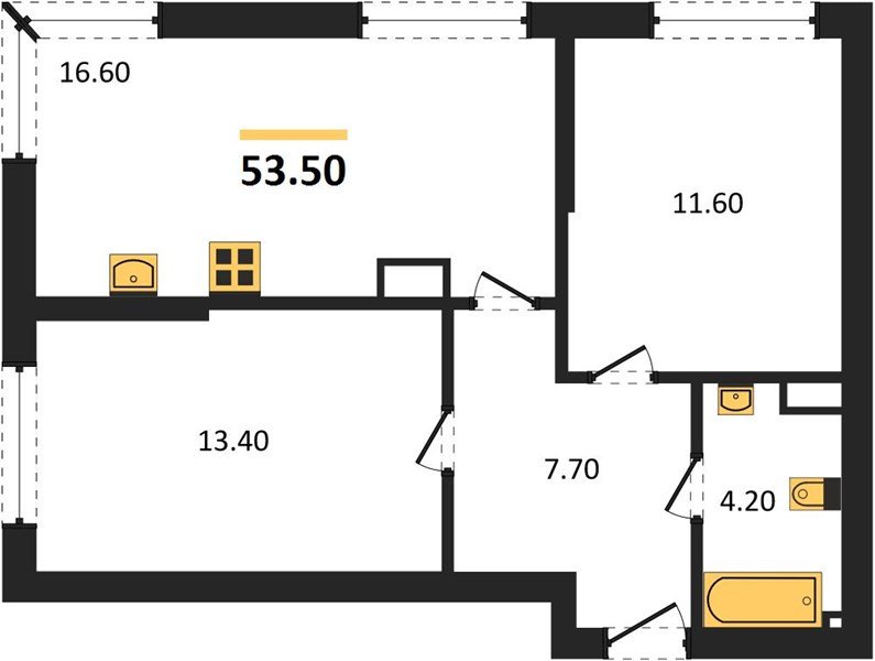 Фото №1: 2-комнатная квартира 53 м² - Краснодар, Догма Парк, мкр. Прикубанский внутригородской округ