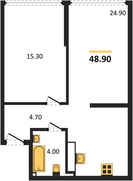 Фото №1: 1-комнатная квартира 48 м² - Краснодар, Догма Парк, мкр. Прикубанский внутригородской округ