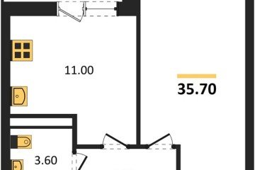 Фото №1: 1-комнатная квартира 36 м² - Краснодар, мкр. Прикубанский внутригородской округ, ул. Конгрессная, лит16