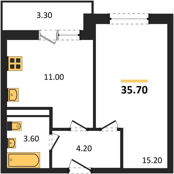 Фото №1: 1-комнатная квартира 36 м² - Краснодар, жилой комплекс Нeo-квартал Красная Площадь, мкр. Прикубанский внутригородской округ, ул. Конгрессная, лит16
