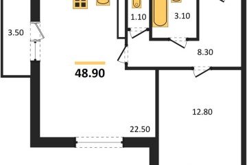 Фото №1: 1-комнатная квартира 49 м² - Краснодар, мкр. Прикубанский внутригородской округ, ул. Конгрессная, лит16