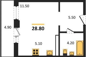 Фото №1: Студия 28 м² - Краснодар, мкр. Прикубанский внутригородской округ, ул. Конгрессная, лит16
