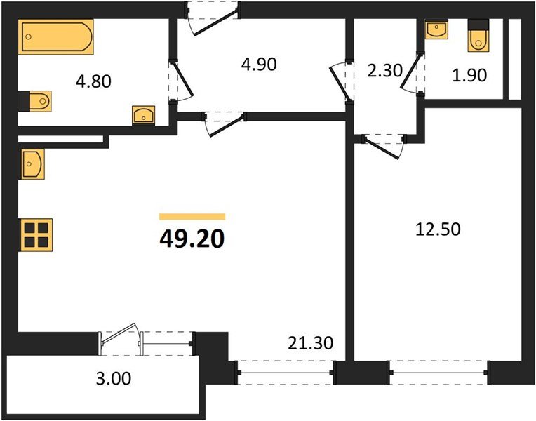 Фото №1: 1-комнатная квартира 49 м² - Краснодар, ЖК Красная Площадь, жилой комплекс Нeo-квартал Красная Площадь, мкр. Прикубанский внутригородской округ, ул. Конгрессная, лит16