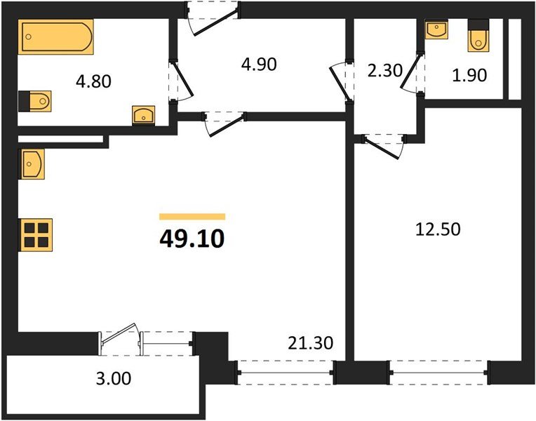 Фото №1: 1-комнатная квартира 49 м² - Краснодар, ЖК Красная Площадь, жилой комплекс Нeo-квартал Красная Площадь, мкр. Прикубанский внутригородской округ, ул. Конгрессная, лит16
