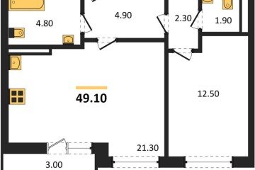 Фото №1: 1-комнатная квартира 49 м² - Краснодар, мкр. Прикубанский внутригородской округ, ул. Конгрессная, лит16