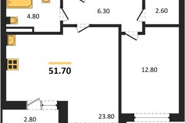 Фото №1: 1-комнатная квартира 52 м² - Краснодар, мкр. Прикубанский внутригородской округ, ул. Конгрессная, лит16