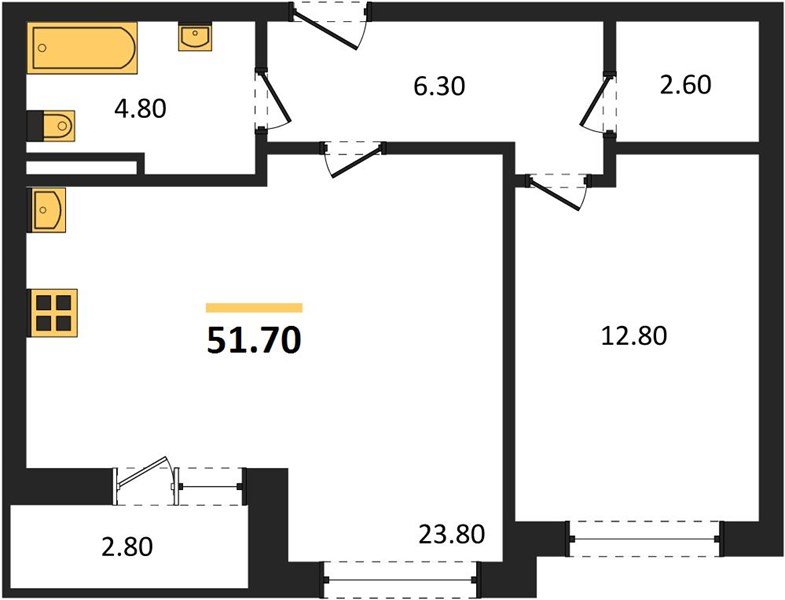 Фото №1: 1-комнатная квартира 52 м² - Краснодар, ЖК Красная Площадь, жилой комплекс Нeo-квартал Красная Площадь, мкр. Прикубанский внутригородской округ, ул. Конгрессная, лит16