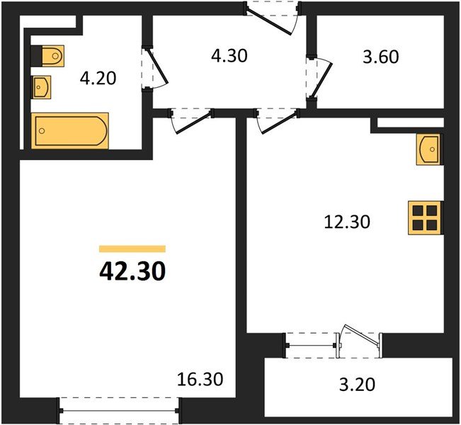 Фото №1: 1-комнатная квартира 42 м² - Краснодар, ЖК Красная Площадь, жилой комплекс Нeo-квартал Красная Площадь, мкр. Прикубанский внутригородской округ, ул. Конгрессная, лит16