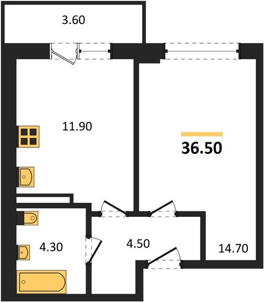 Фото №1: 1-комнатная квартира 36 м² - Краснодар, ЖК Красная Площадь, жилой комплекс Нeo-квартал Красная Площадь, мкр. Прикубанский внутригородской округ, ул. Конгрессная, лит16
