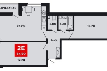 Фото №1: 2-комнатная квартира 65 м² - Краснодар, мкр. Прикубанский внутригородской округ, ул. им. Мурата Ахеджака, 12к9