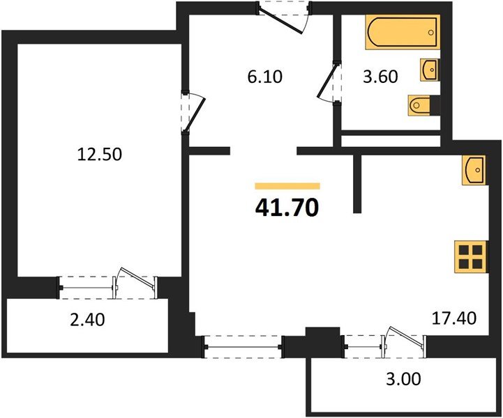 Фото №1: 1-комнатная квартира 42 м² - Краснодар, жилой комплекс Нeo-квартал Красная Площадь, мкр. Прикубанский внутригородской округ, ул. им. Мурата Ахеджака, 12к9