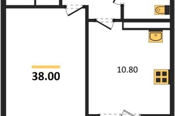 Фото №1: 1-комнатная квартира 38 м² - Краснодар, мкр. Прикубанский внутригородской округ, ул. им. Мурата Ахеджака, 12к9