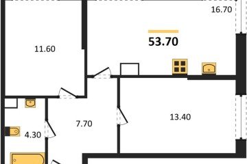 Фото №1: 2-комнатная квартира 53 м² - Краснодар, мкр. Догма Парк, ул. Анны Ахматовой, 22лит