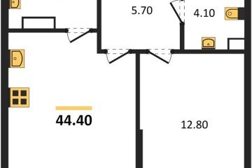 Фото №1: 1-комнатная квартира 44 м² - Краснодар, мкр. Догма Парк, ул. Анны Ахматовой, 22лит