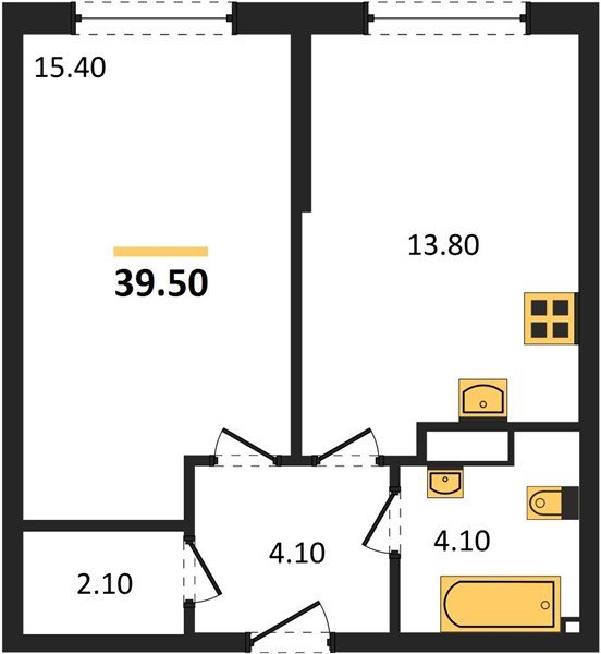 Фото №1: 1-комнатная квартира 39 м² - Краснодар, Прикубанский внутригородской округ, мкр. Догма Парк, ул. Анны Ахматовой, 22лит