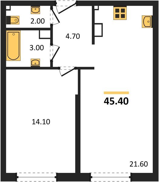 Фото №1: 1-комнатная квартира 45 м² - Краснодар, Прикубанский внутригородской округ, мкр. Догма Парк, ул. Анны Ахматовой, 22лит