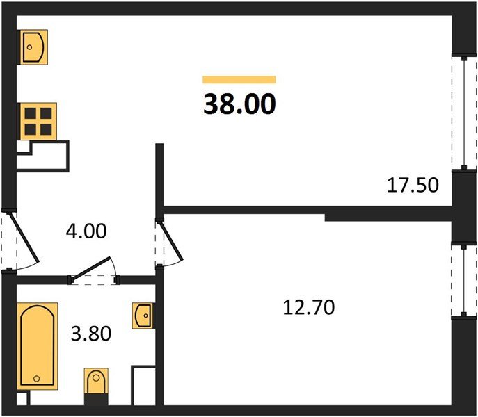 Фото №1: 1-комнатная квартира 38 м² - Краснодар, Прикубанский внутригородской округ, мкр. Догма Парк, ул. Анны Ахматовой, 22лит
