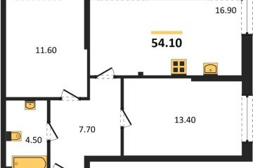 Фото №1: 2-комнатная квартира 54 м² - Краснодар, мкр. Догма Парк, ул. Анны Ахматовой, 22лит