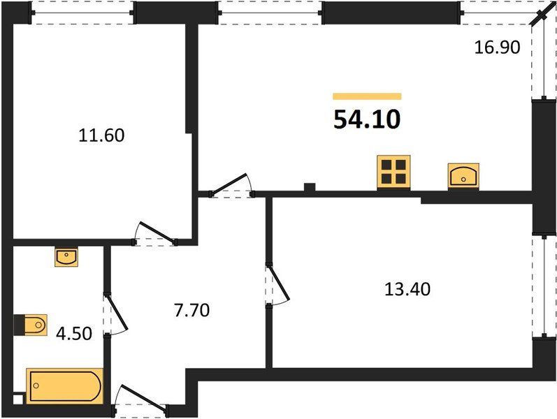 Фото №1: 2-комнатная квартира 54 м² - Краснодар, Прикубанский внутригородской округ, мкр. Догма Парк, ул. Анны Ахматовой, 22лит