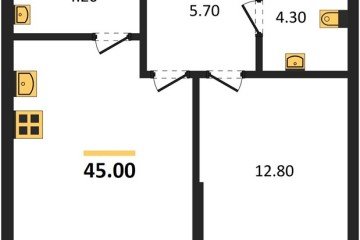 Фото №1: 1-комнатная квартира 45 м² - Краснодар, мкр. Догма Парк, ул. Анны Ахматовой, 22лит