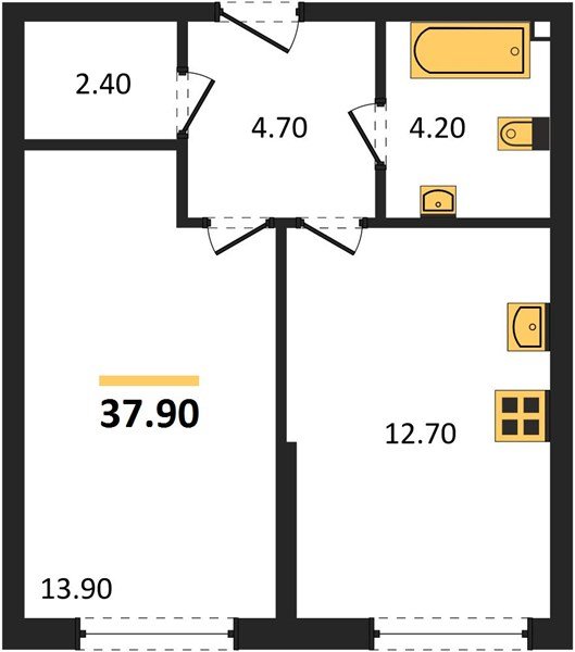 Фото №1: 1-комнатная квартира 37 м² - Краснодар, Прикубанский внутригородской округ, мкр. Догма Парк, ул. Анны Ахматовой, 22лит