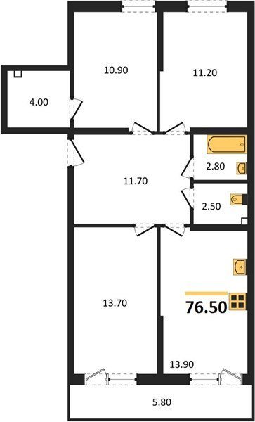 Фото №1: 3-комнатная квартира 76 м² - Краснодар, Прикубанский внутригородской округ, мкр. Догма Парк, ул. Анны Ахматовой, 22лит