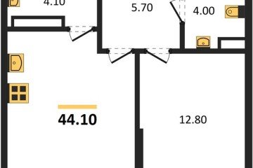 Фото №1: 1-комнатная квартира 44 м² - Краснодар, мкр. Догма Парк, ул. Анны Ахматовой, 22лит