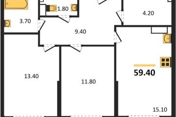 Фото №1: 2-комнатная квартира 59 м² - Краснодар, мкр. Догма Парк, ул. Анны Ахматовой, 22лит