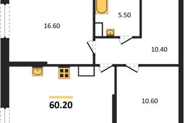 Фото №1: 2-комнатная квартира 60 м² - Краснодар, мкр. Догма Парк, ул. Анны Ахматовой, 22лит