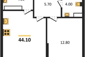 Фото №1: 1-комнатная квартира 44 м² - Краснодар, мкр. Догма Парк, ул. Анны Ахматовой, 22лит