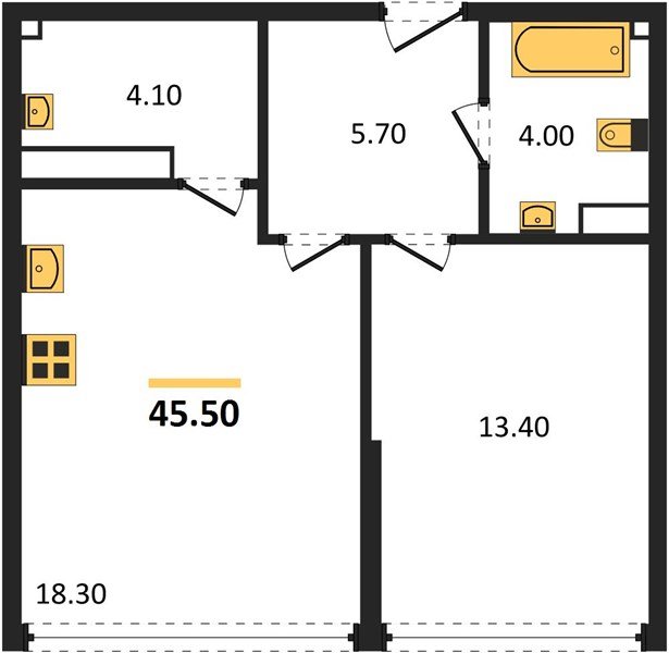 Фото №1: 1-комнатная квартира 45 м² - Краснодар, Прикубанский внутригородской округ, мкр. Догма Парк, ул. Анны Ахматовой, 22лит