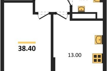 Фото №1: 1-комнатная квартира 38 м² - Краснодар, мкр. Догма Парк, ул. Анны Ахматовой, 22лит