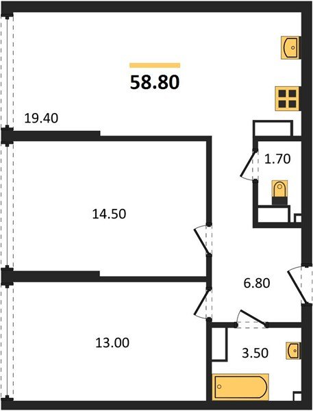 Фото №1: 2-комнатная квартира 58 м² - Краснодар, Прикубанский внутригородской округ, мкр. Догма Парк, ул. Анны Ахматовой, 22лит
