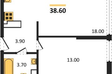 Фото №1: 1-комнатная квартира 38 м² - Краснодар, мкр. Догма Парк, ул. Анны Ахматовой, 22лит