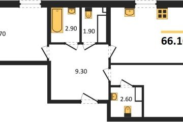 Фото №1: 2-комнатная квартира 65 м² - Краснодар, мкр. Догма Парк, ул. Анны Ахматовой, 22лит