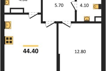 Фото №1: 1-комнатная квартира 44 м² - Краснодар, мкр. Догма Парк, ул. Анны Ахматовой
