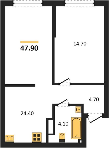 Фото №1: 1-комнатная квартира 47 м² - Краснодар, Прикубанский внутригородской округ, мкр. Догма Парк, ул. Анны Ахматовой