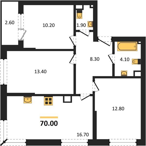 Фото №1: 3-комнатная квартира 70 м² - Краснодар, Прикубанский внутригородской округ, мкр. Догма Парк, ул. Анны Ахматовой