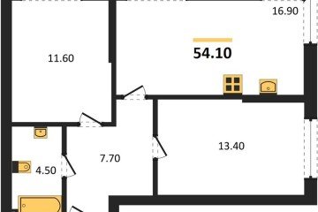 Фото №1: 2-комнатная квартира 54 м² - Краснодар, мкр. Догма Парк, ул. Анны Ахматовой
