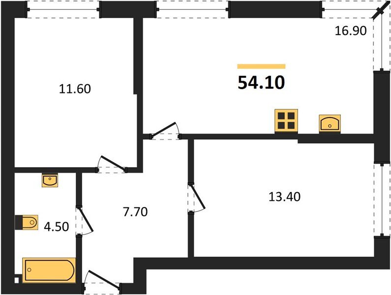 Фото №1: 2-комнатная квартира 54 м² - Краснодар, Прикубанский внутригородской округ, мкр. Догма Парк, ул. Анны Ахматовой