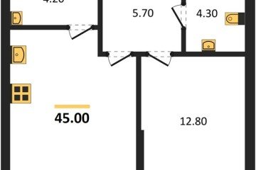 Фото №1: 1-комнатная квартира 45 м² - Краснодар, мкр. Догма Парк, ул. Анны Ахматовой