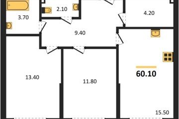 Фото №1: 2-комнатная квартира 60 м² - Краснодар, мкр. Догма Парк, ул. Анны Ахматовой