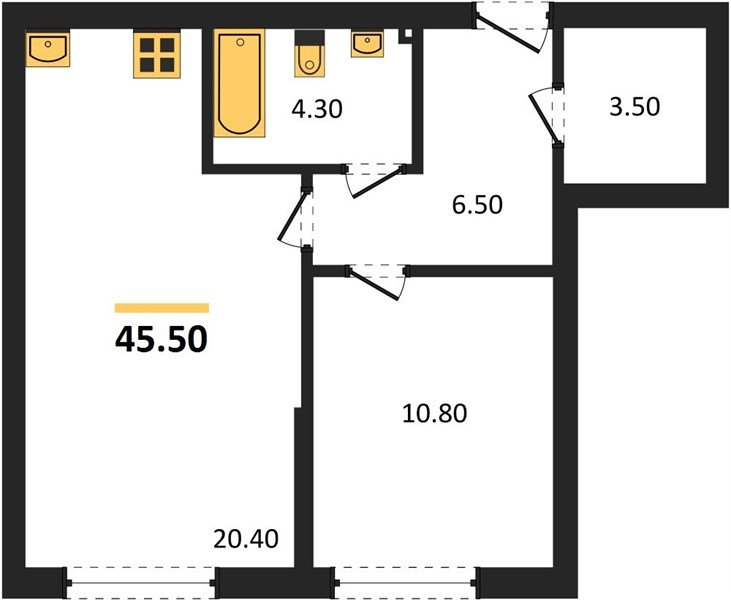 Фото №1: 1-комнатная квартира 45 м² - Краснодар, Прикубанский внутригородской округ, мкр. Догма Парк, ул. Анны Ахматовой