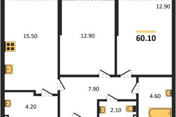 Фото №1: 2-комнатная квартира 60 м² - Краснодар, мкр. Догма Парк, ул. Анны Ахматовой