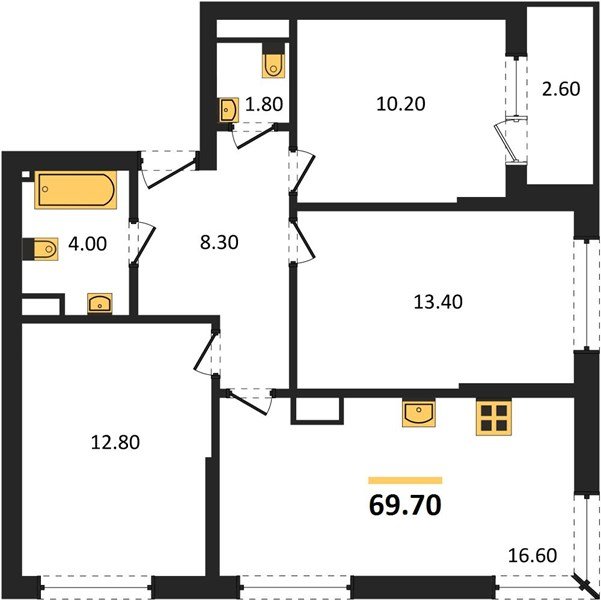 Фото №1: 3-комнатная квартира 69 м² - Краснодар, Прикубанский внутригородской округ, мкр. Догма Парк, ул. Анны Ахматовой