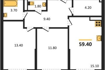 Фото №1: 2-комнатная квартира 59 м² - Краснодар, мкр. Догма Парк, ул. Анны Ахматовой