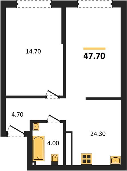 Фото №1: 1-комнатная квартира 47 м² - Краснодар, Прикубанский внутригородской округ, мкр. Догма Парк, ул. Анны Ахматовой
