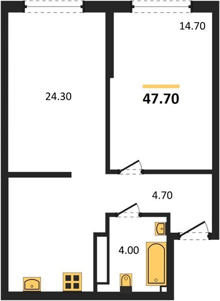 Фото №1: 1-комнатная квартира 47 м² - Краснодар, Прикубанский внутригородской округ, мкр. Догма Парк, ул. Анны Ахматовой