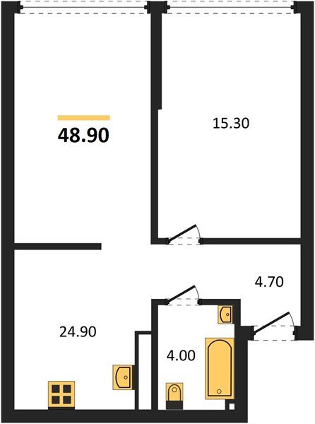 Фото №1: 1-комнатная квартира 48 м² - Краснодар, Прикубанский внутригородской округ, мкр. Догма Парк, ул. Анны Ахматовой