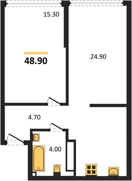 Фото №1: 1-комнатная квартира 48 м² - Краснодар, Прикубанский внутригородской округ, мкр. Догма Парк, ул. Анны Ахматовой